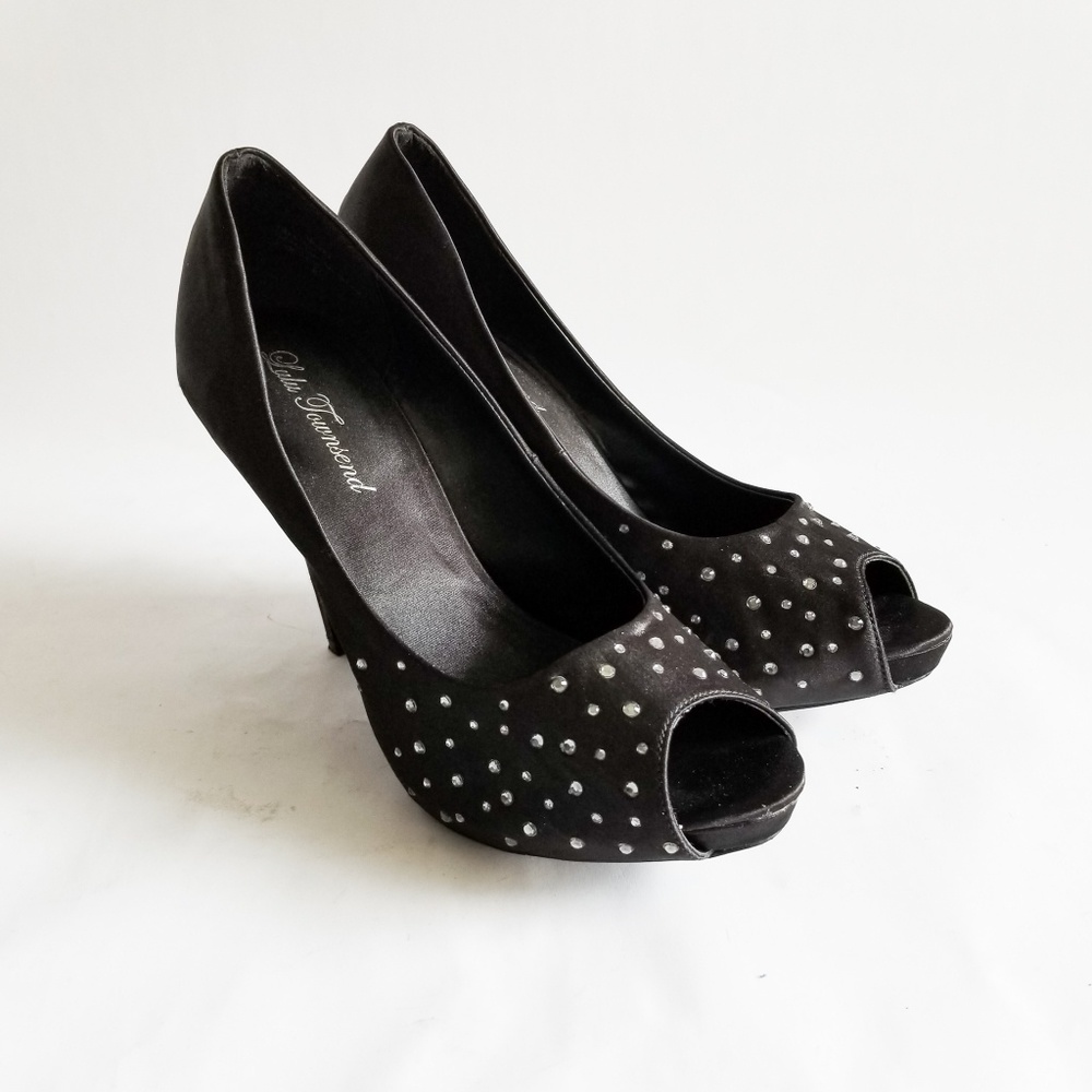 Lulu Townsend High Heel Shoes Satin and Rhinestone